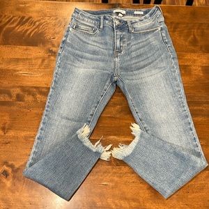 Judy Blue size 9 Skinny Fit shark bite Jeans